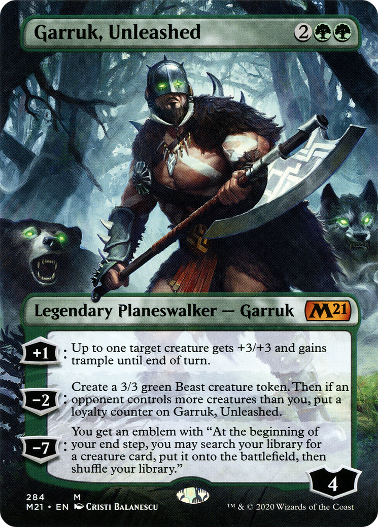 MAGIC: THE GATHERING  - Garruk, Unleashed (Borderless) (M21-284) - Core Set 2021
