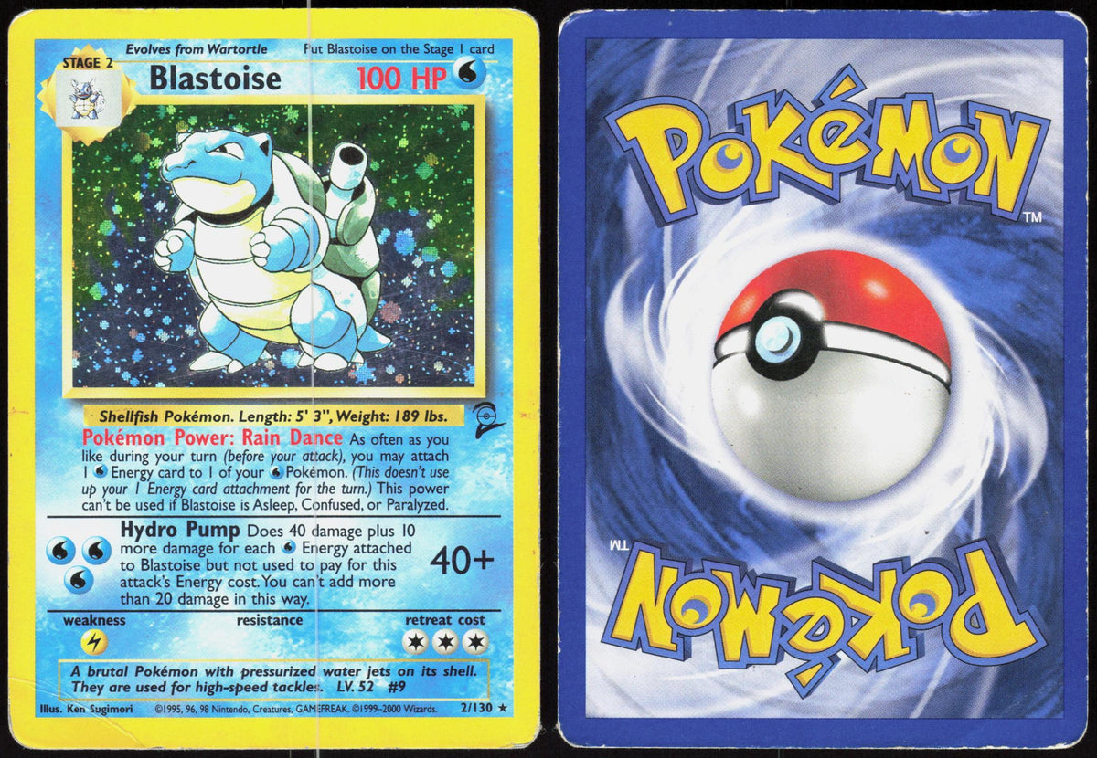 BLASTOISE 2/130 BASE SET 2 POKEMON RARE HOLO MP