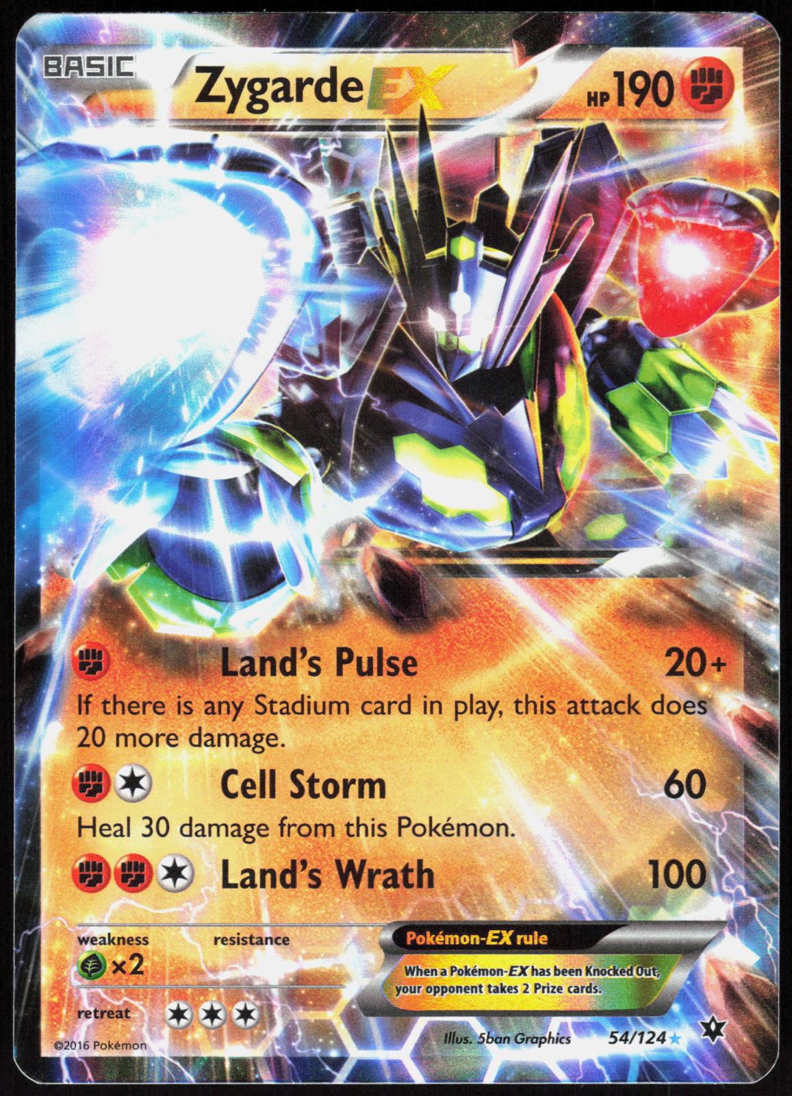 ZYGARDE EX 54/124 FATES COLLIDE POKEMON EX RARE HOLO LP