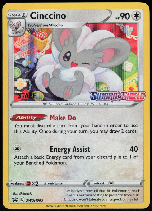 CINCCINO (PRERELEASE) [STAFF] SWSH009 SWORD & SHIELD PROMO POKEMON PROMO HOLO NM