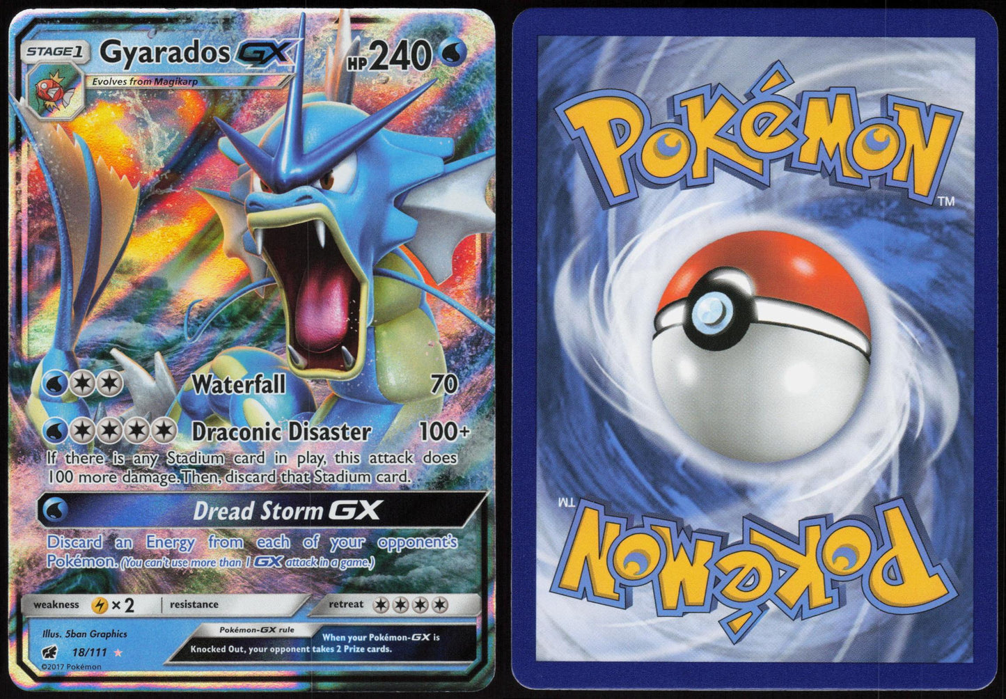 GYARADOS GX 18/111 CRIMSON INVASION POKEMON GX RARE HOLO LP