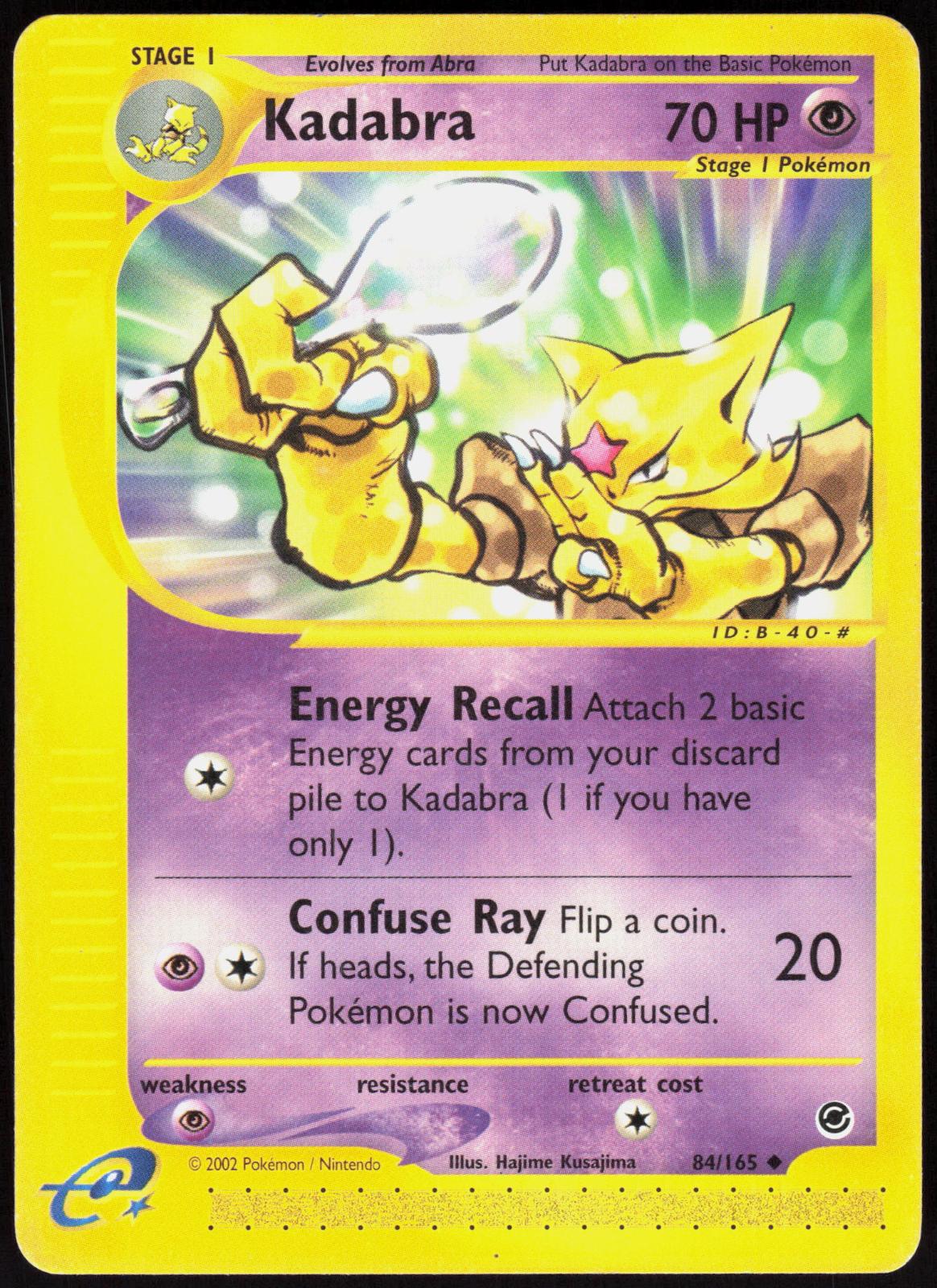 KADABRA 84/165 EXPEDITION BASE SET POKEMON UNCOMMON LP
