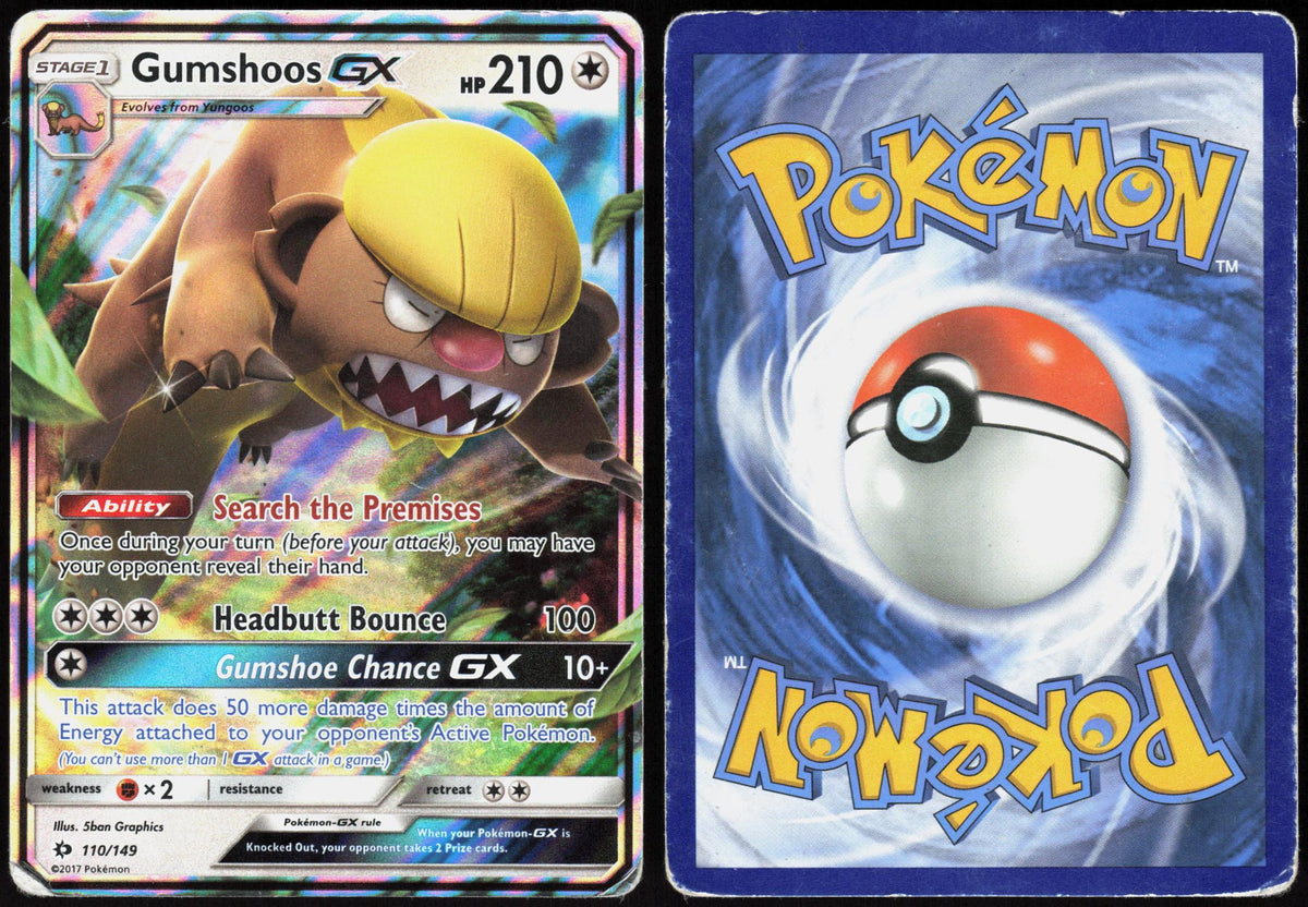 GUMSHOOS GX 110/149 SM BASE SET POKEMON ULTRA RARE HOLO HP