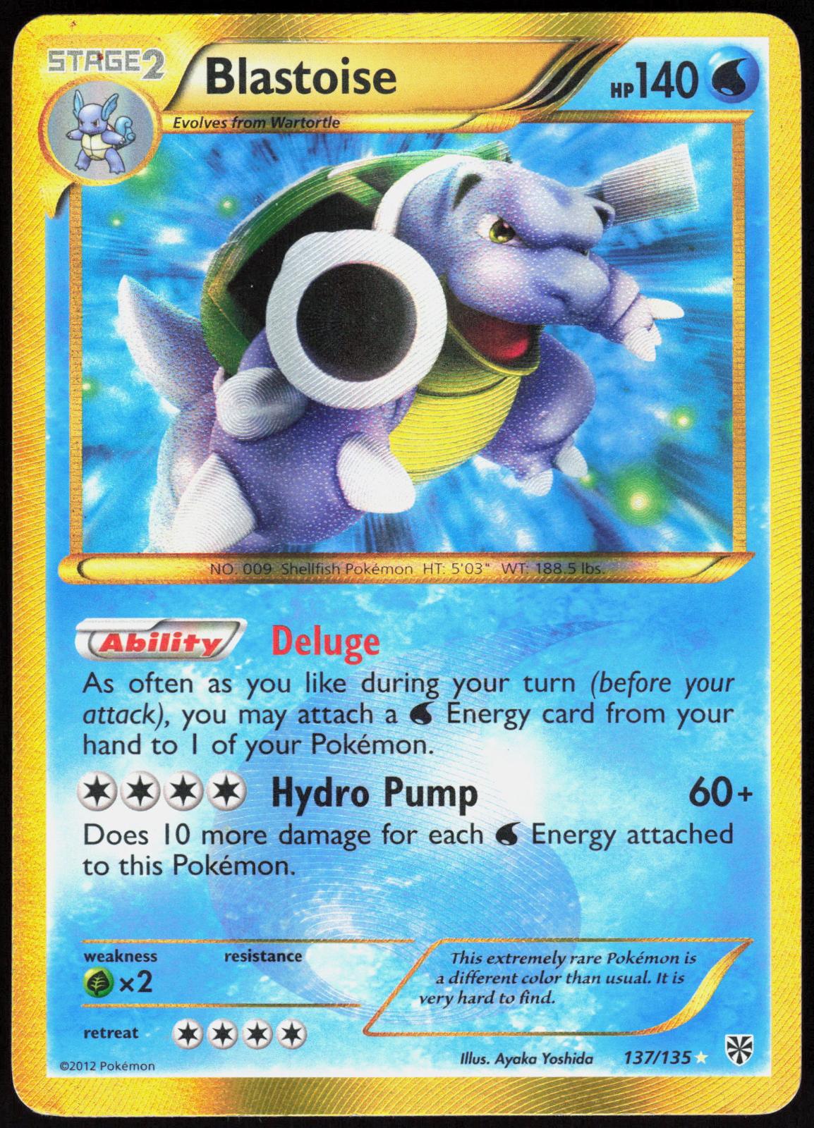 BLASTOISE 137/135 PLASMA STORM POKEMON SECRET RARE HOLO MP