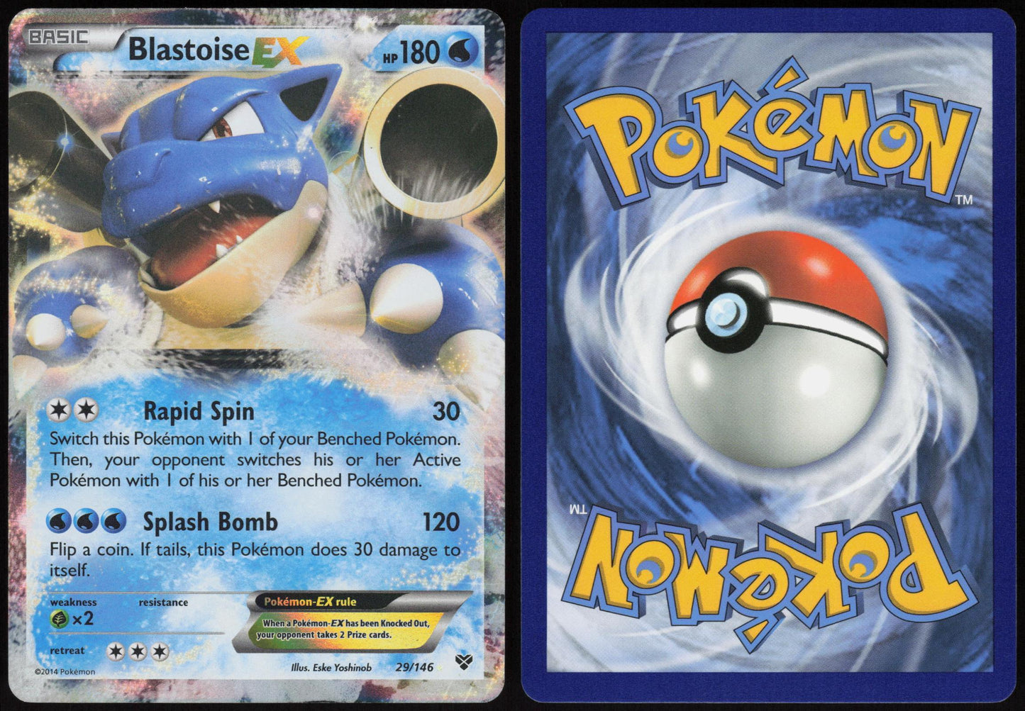 BLASTOISE EX 29/146 XY POKEMON EX RARE HOLO LP