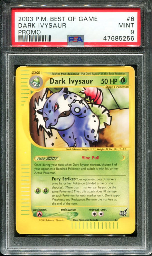 DARK IVYSAUR 6/9 PSA 9 BEST OF GAME PROMO POKEMON