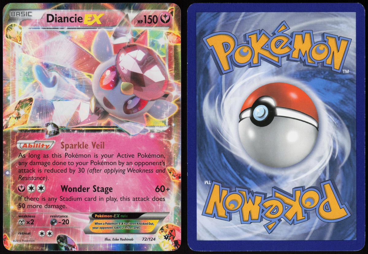 DIANCIE EX 72/124 FATES COLLIDE POKEMON EX RARE HOLO LP