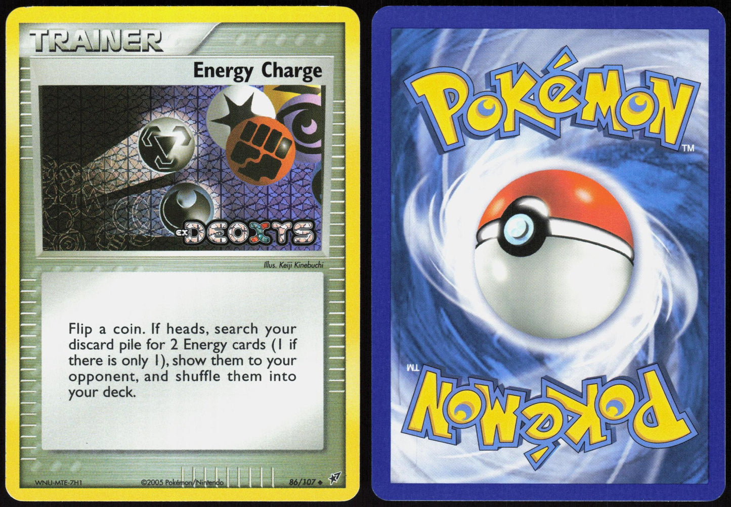 ENERGY CHARGE 86/107 DEOXYS POKEMON UNCOMMON REVERSE HOLO NM