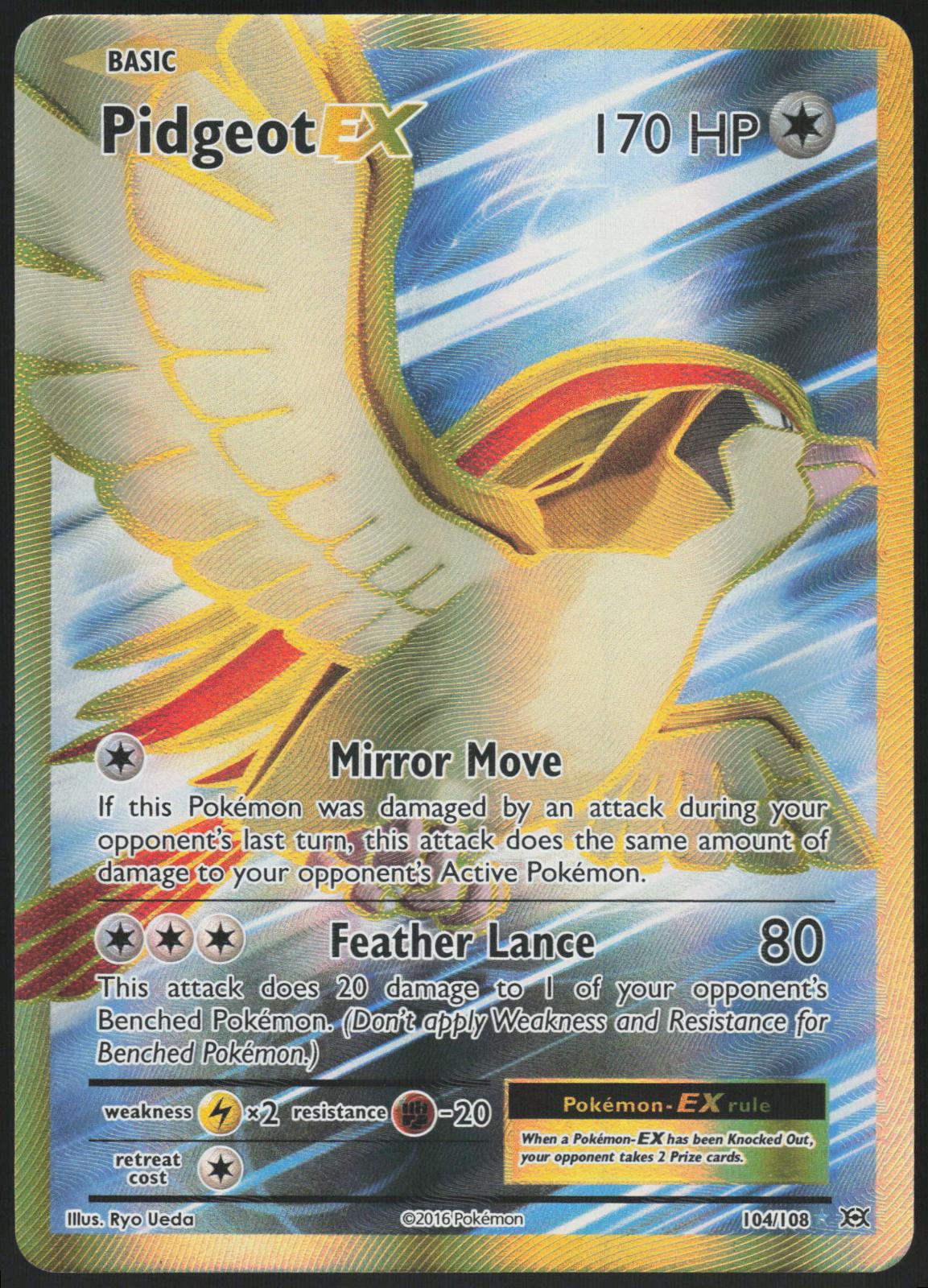 PIDGEOT EX 104/108 EVOLUTIONS POKEMON ULTRA RARE HOLO LP