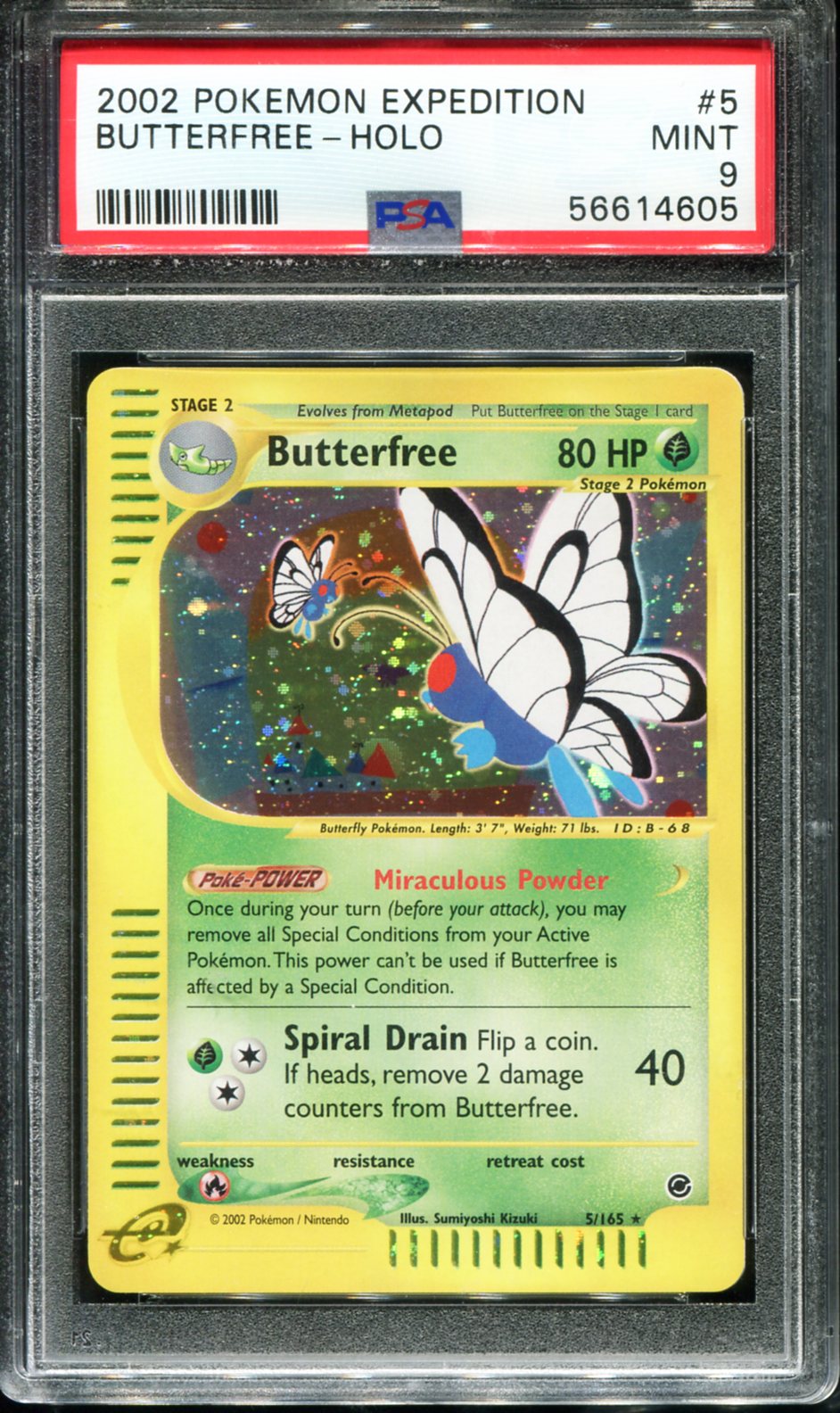 BUTTERFREE HOLO 5/165 PSA 9 EXPEDITION POKEMON