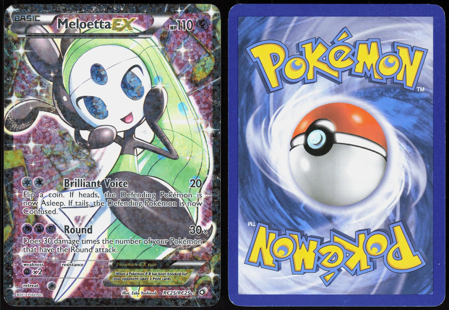 MELOETTA EX (FULL ART) RC25/RC25 RADIANT COLLECTION POKEMON HOLO LP