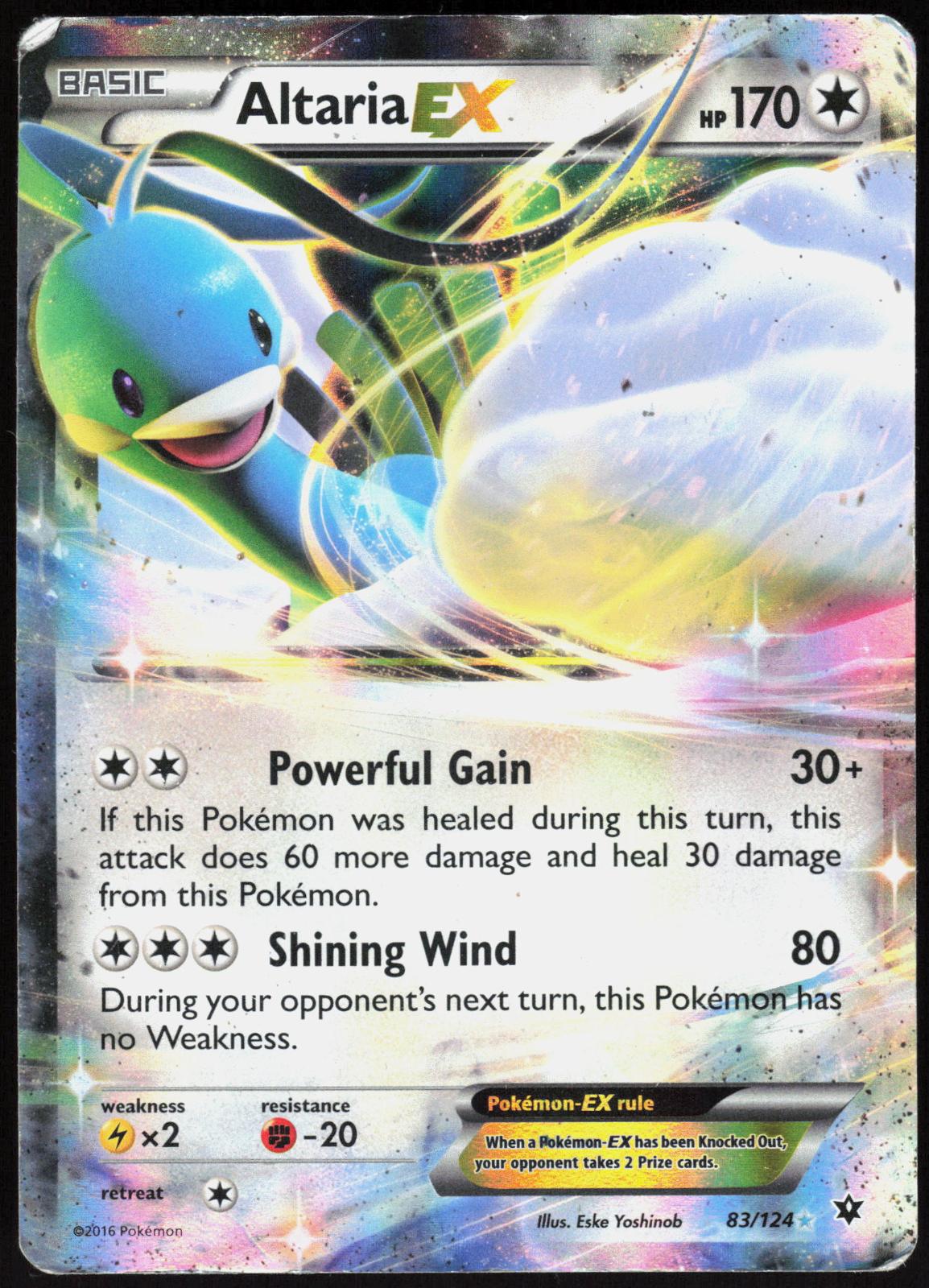 ALTARIA EX 83/124 FATES COLLIDE POKEMON ULTRA RARE HOLO HP