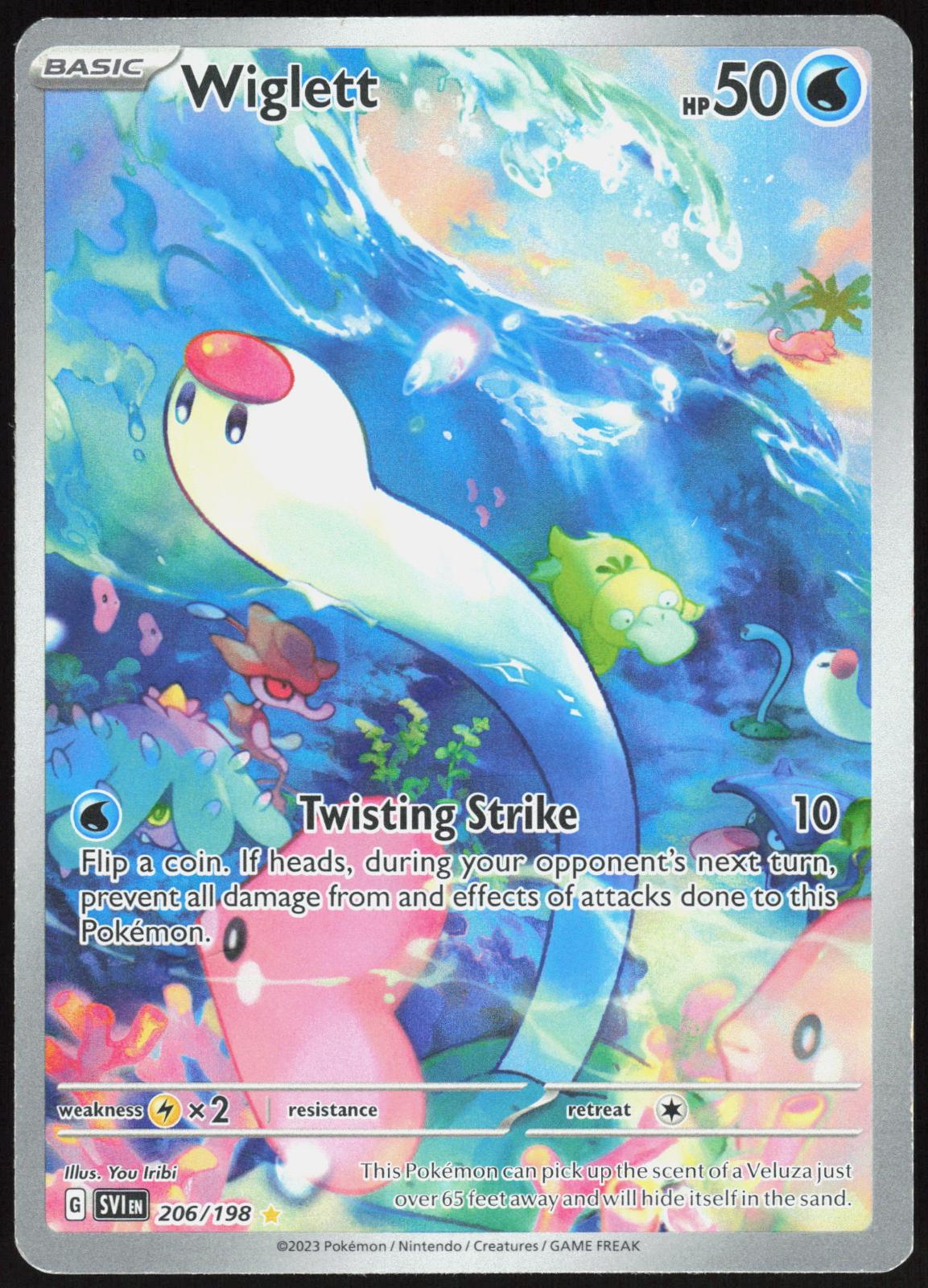 WIGLETT 206/198 SCARLET & VIOLET POKEMON ILLUSTRATION RARE HOLO LP