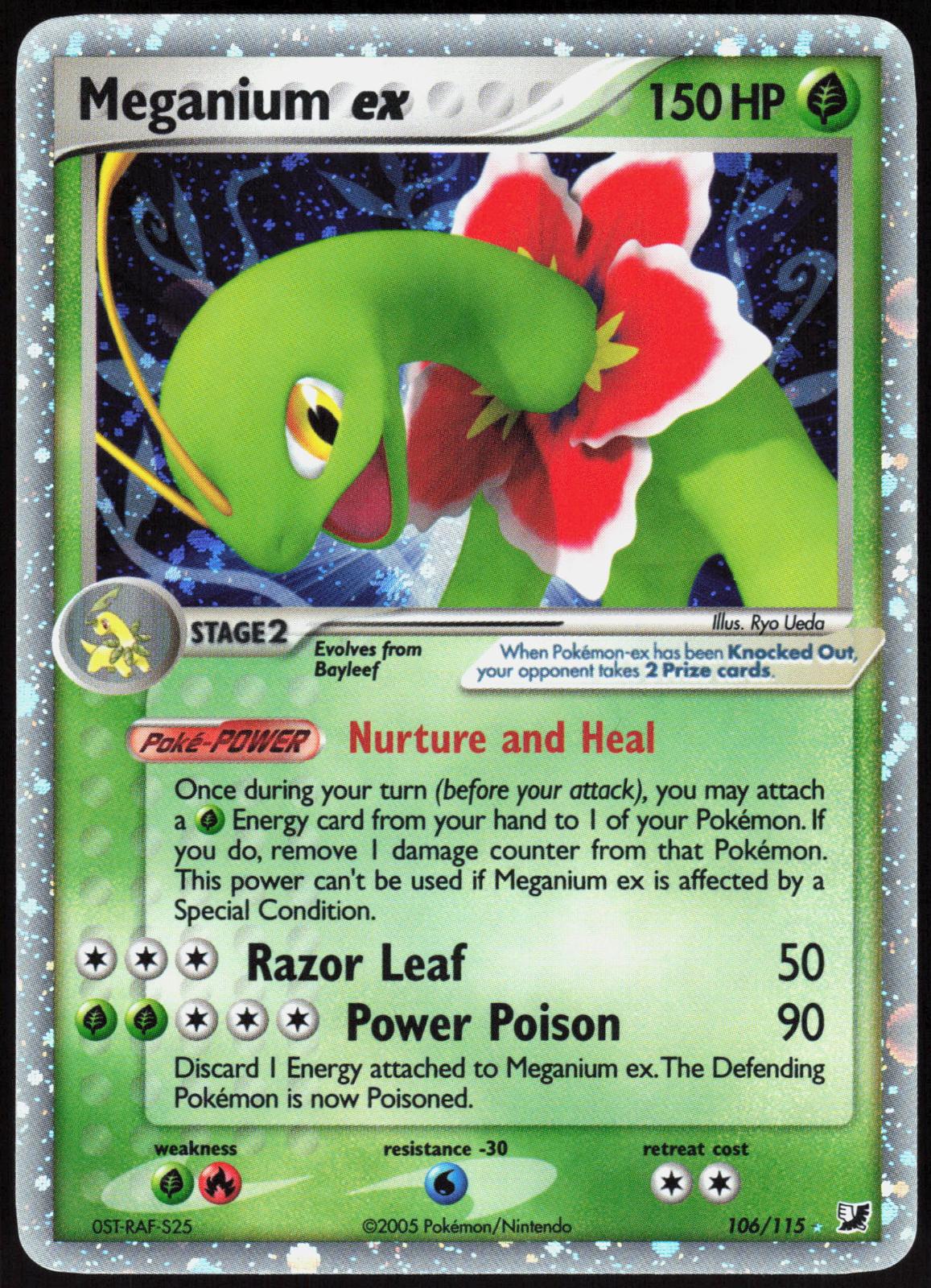 MEGANIUM EX 106/115 UNSEEN FORCES POKEMON EX RARE HOLO NM
