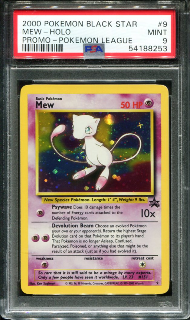 MEW HOLO 9 PSA 9 POKEMON LEAGUE PROMO BLACK STAR POKEMON