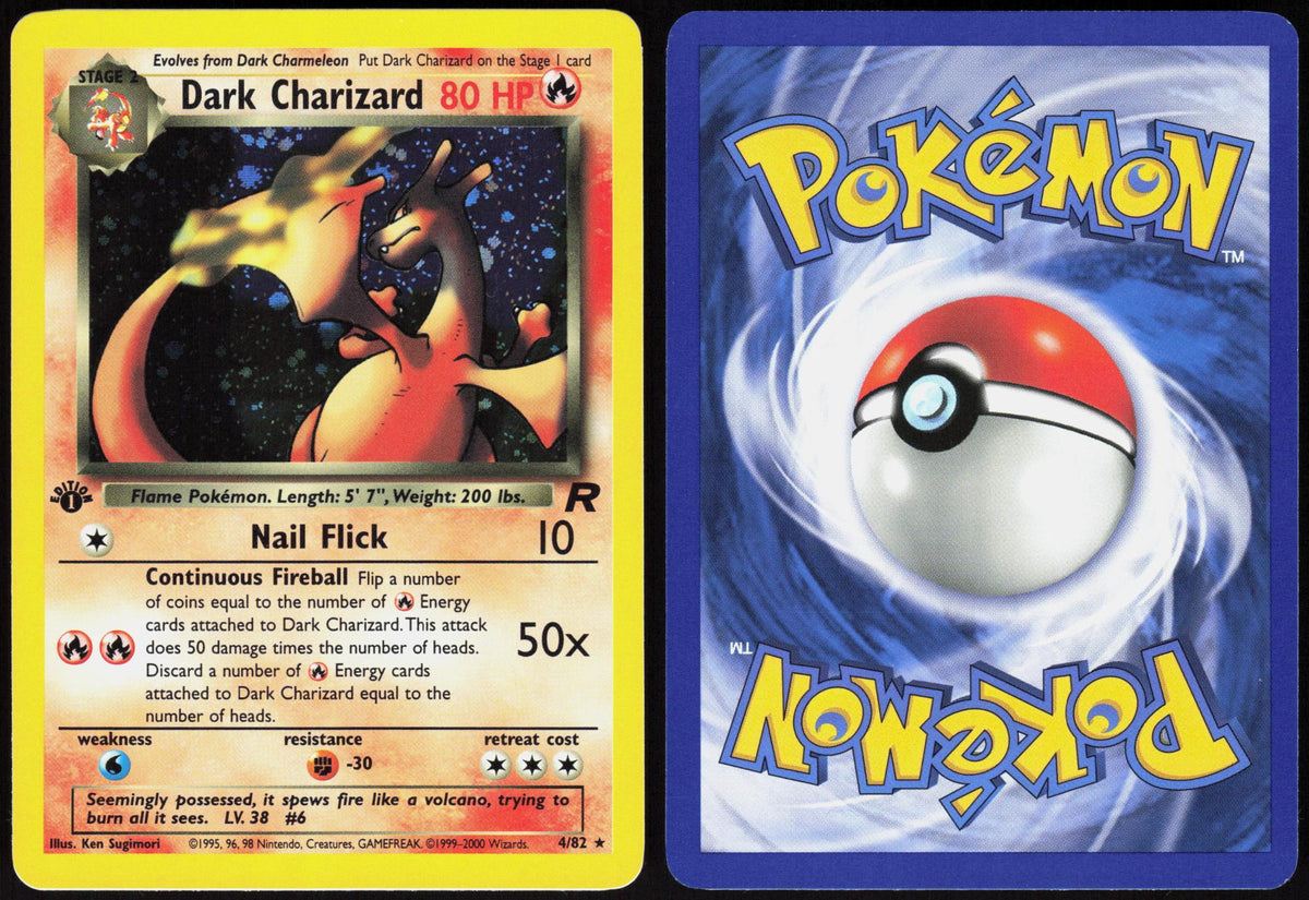 DARK CHARIZARD 4/82 TEAM ROCKET POKEMON RARE UNLIMITED HOLO LP