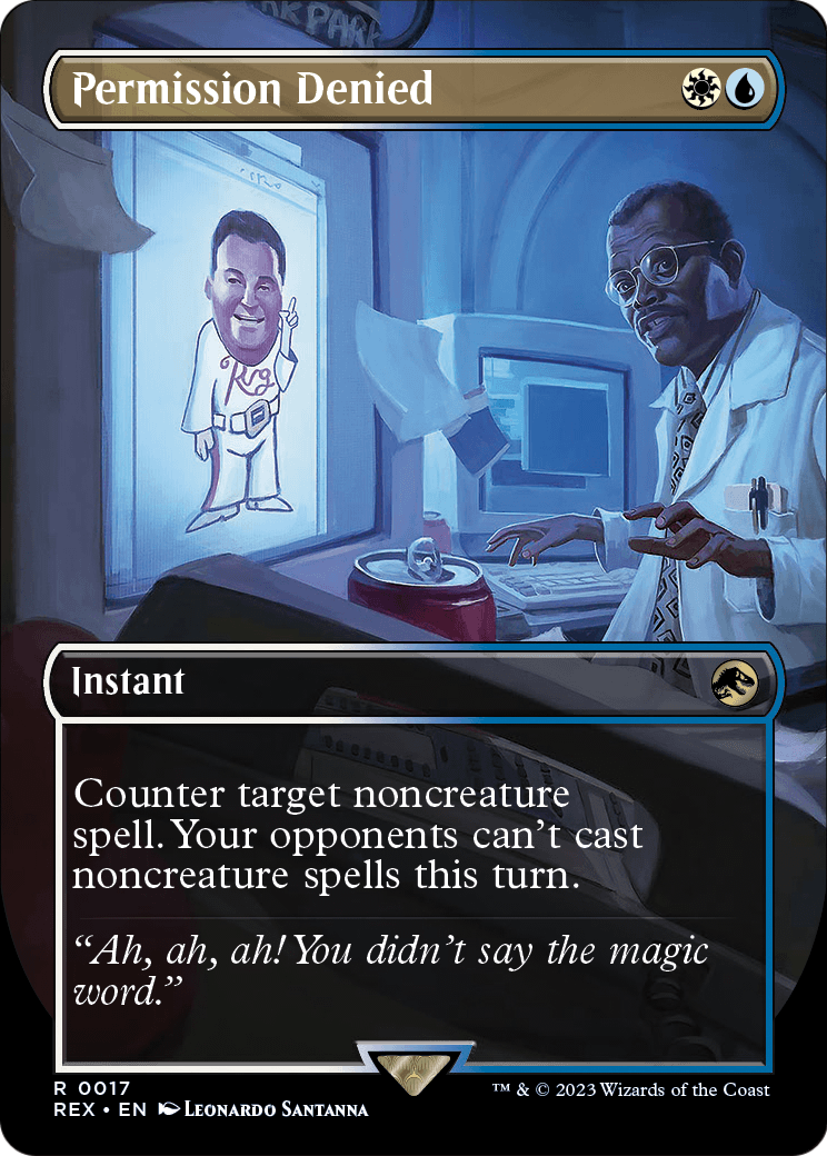 MAGIC: THE GATHERING  - Permission Denied (Borderless) (REX-017) - Jurassic World Collection