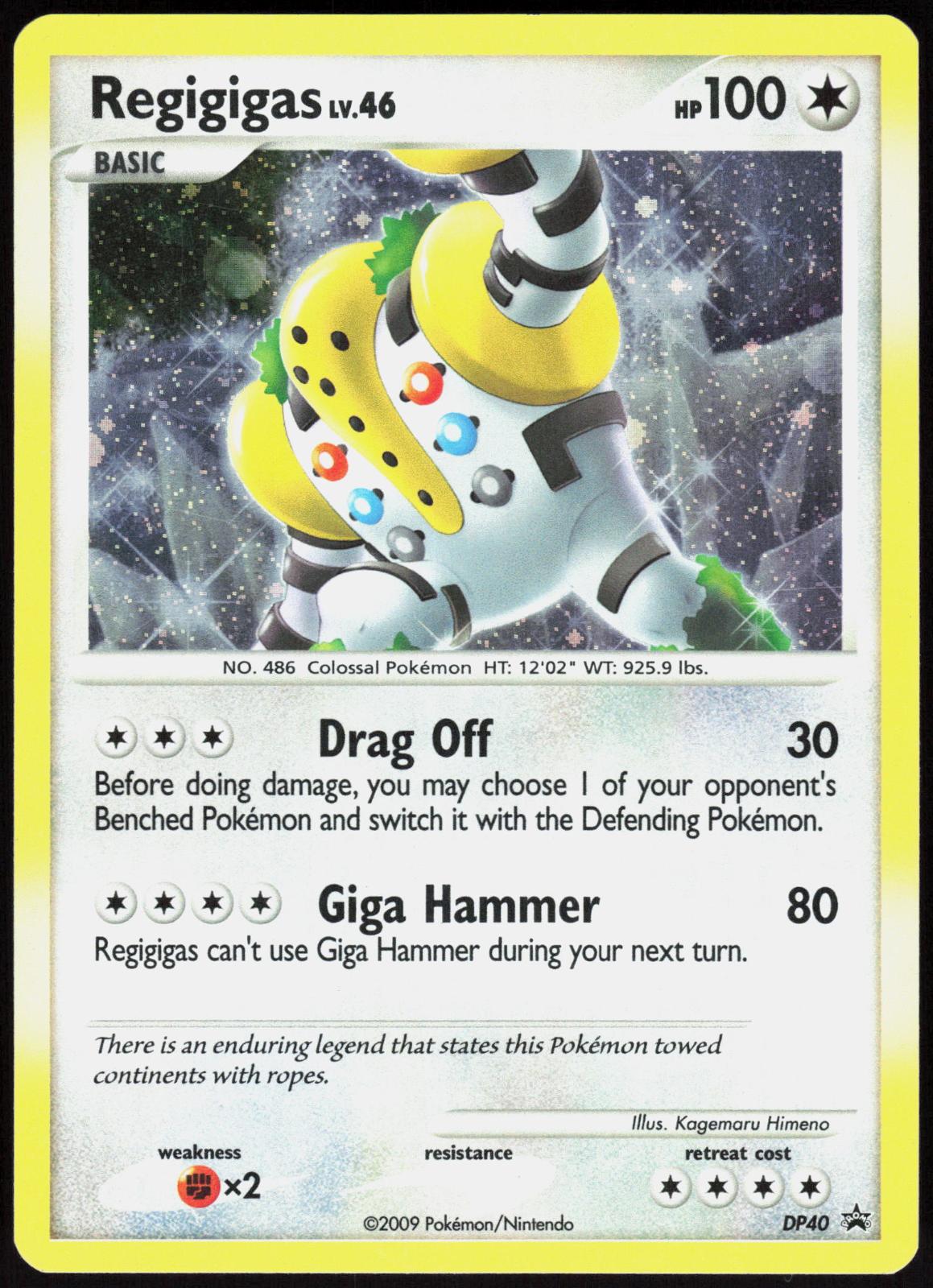 REGIGIGAS DP40 DIAMOND AND PEARL PROMOS POKEMON PROMO HOLO LP