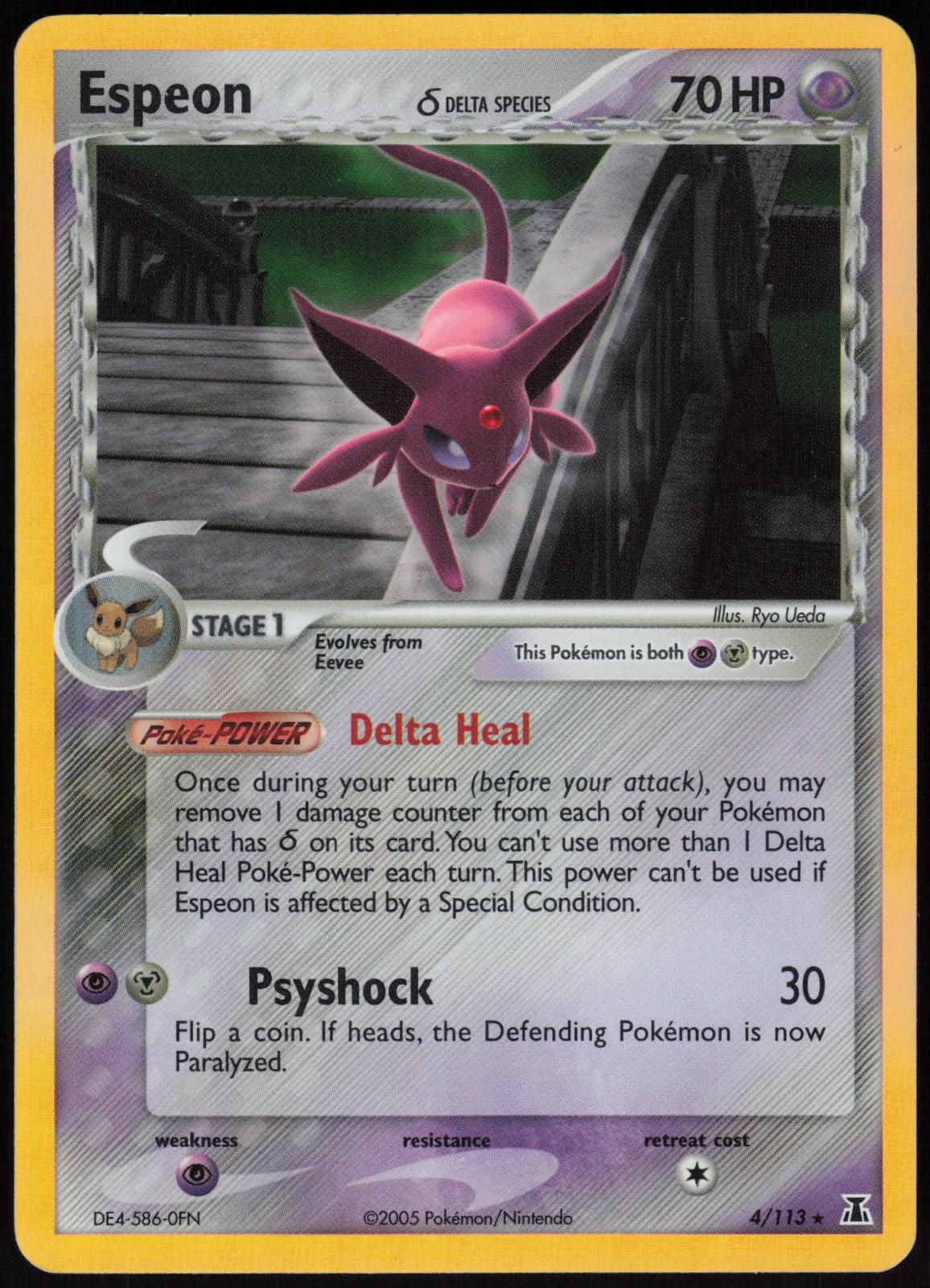 ESPEON Δ 4/113 DELTA SPECIES POKEMON RARE HOLO LP