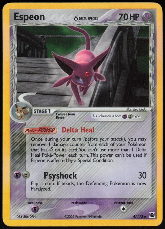ESPEON Δ 4/113 DELTA SPECIES POKEMON RARE HOLO LP