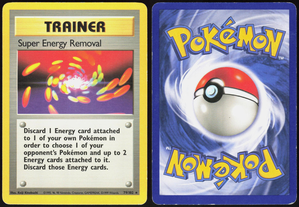 SUPER ENERGY REMOVAL 79/102 BASE SET UNLIMITED POKEMON RARE MP