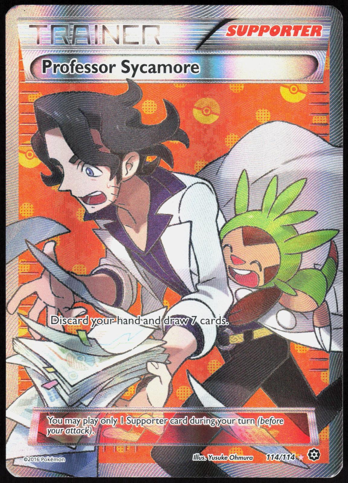 PROFESSOR SYCAMORE 114/114 STEAM SIEGE POKEMON ULTRA RARE HOLO LP