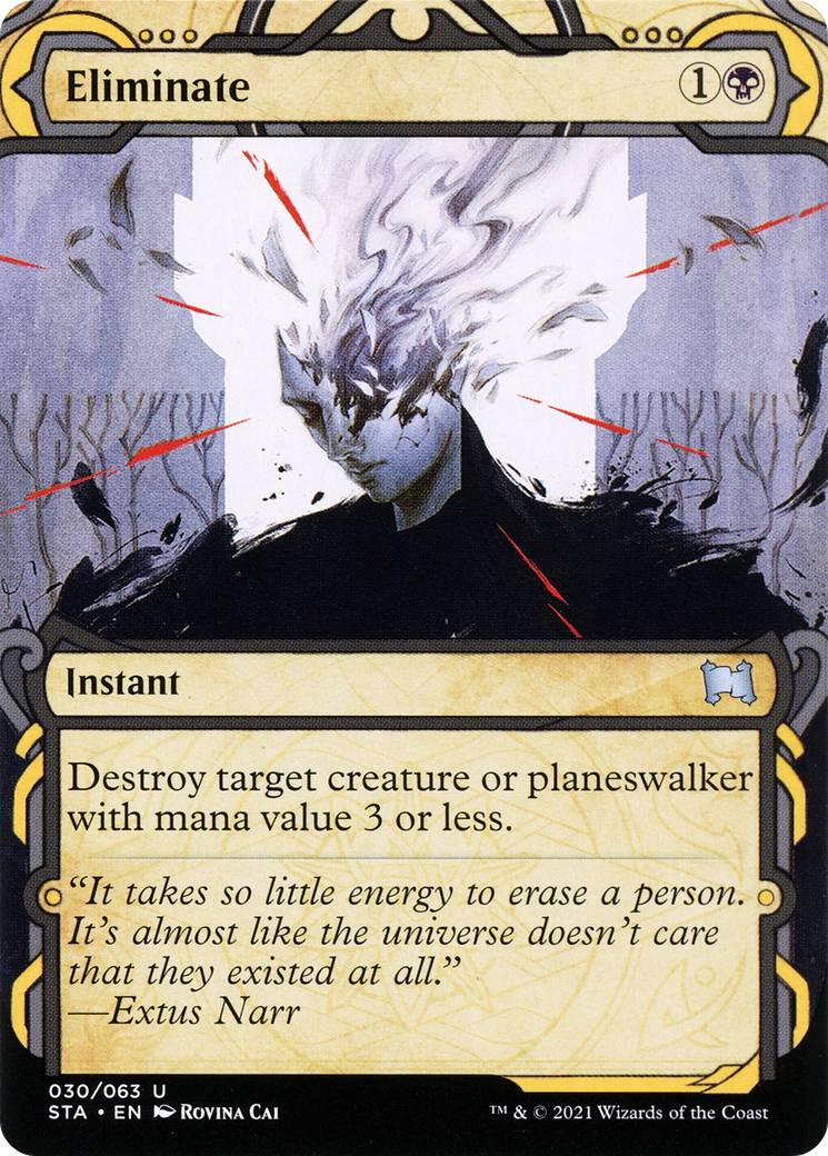 MAGIC: THE GATHERING  - Eliminate (STA-030) - Strixhaven Mystical Archive: (Showcase) (Borderless) Foil