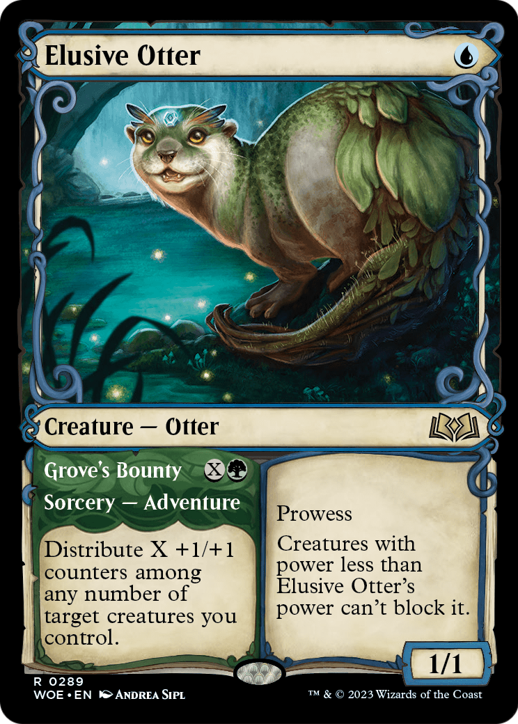 MAGIC: THE GATHERING  - Elusive Otter (Showcase) (WOE-289) - Wilds of Eldraine: (Showcase) Foil