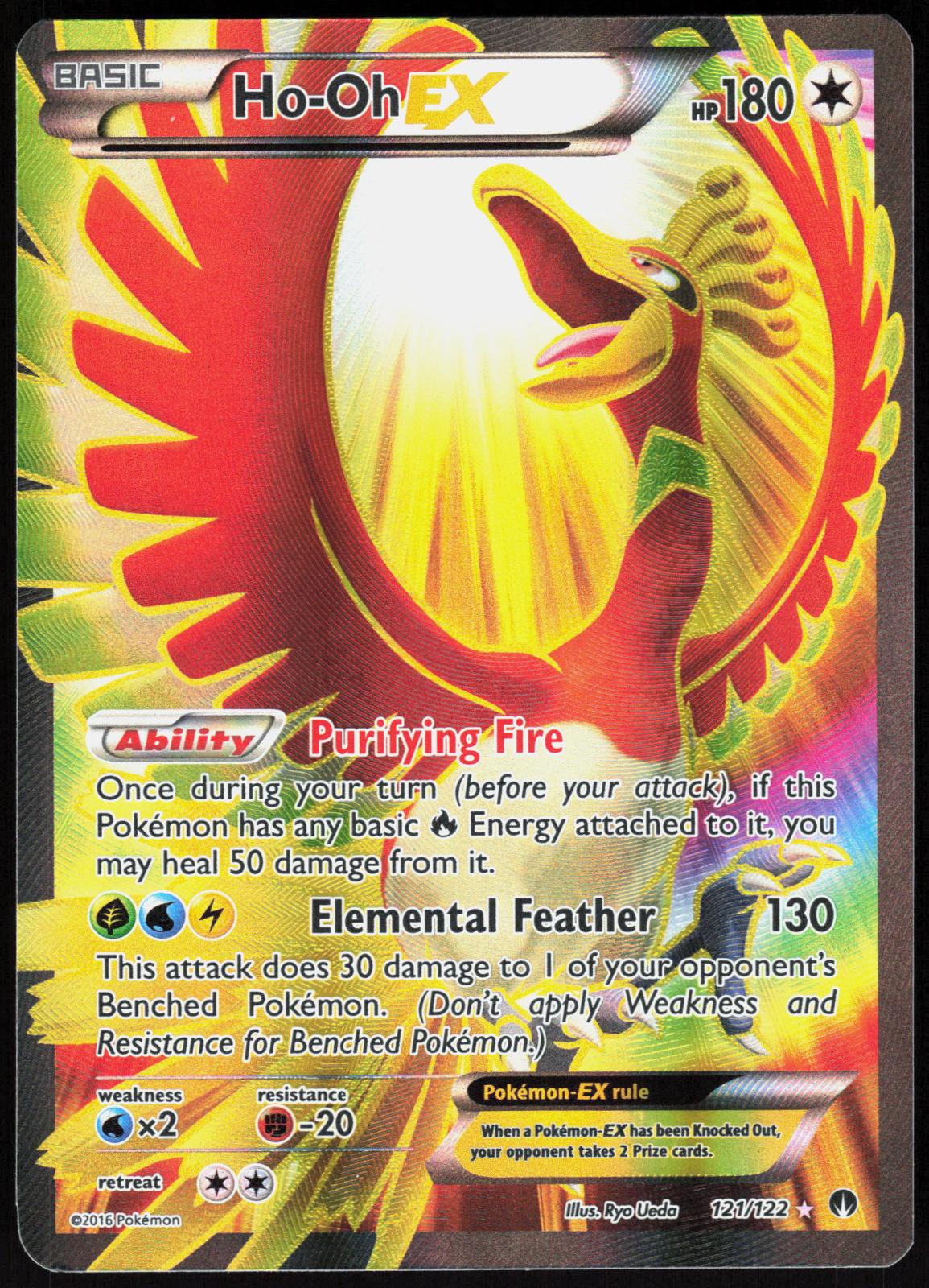 HO-OH EX 121/122 BREAKPOINT POKEMON ULTRA RARE LP