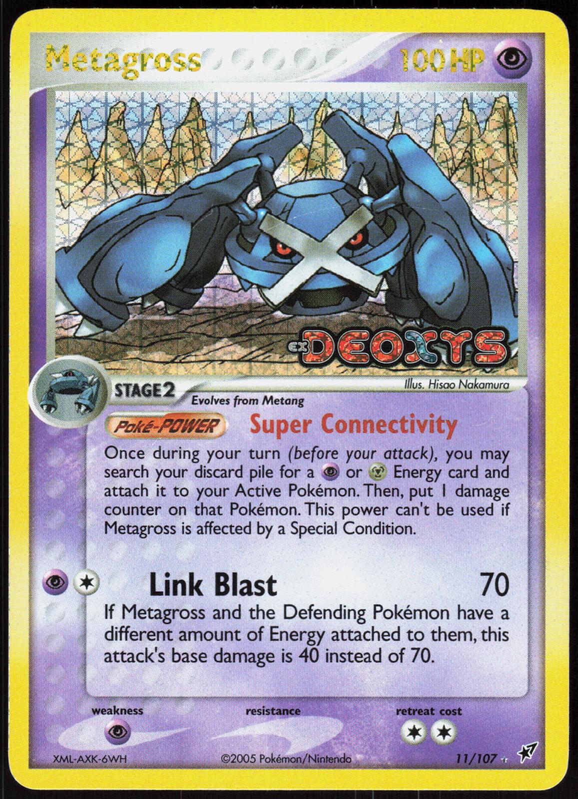 METAGROSS 11/107 DEOXYS POKEMON RARE REVERSE HOLO LP