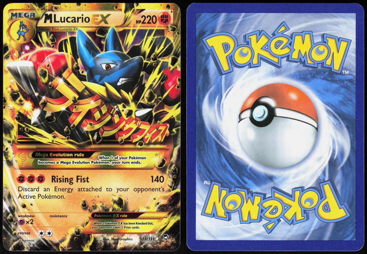 M LUCARIO EX 113/111 FURIOUS FISTS POKEMON SECRET RARE HOLO LP