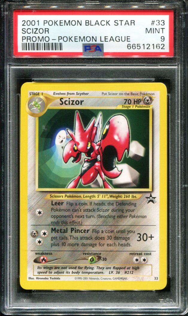 SCIZOR 33 PSA 9 POKEMON LEAGUE PROMO BLACK STAR POKEMON