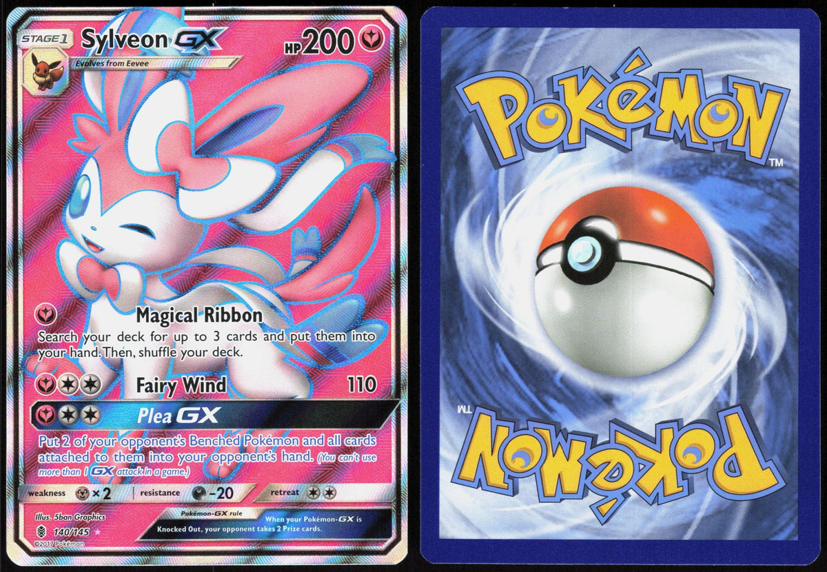 SYLVEON GX (FULL ART) 140/145 GUARDIANS RISING POKEMON ULTRA RARE HOLO LP
