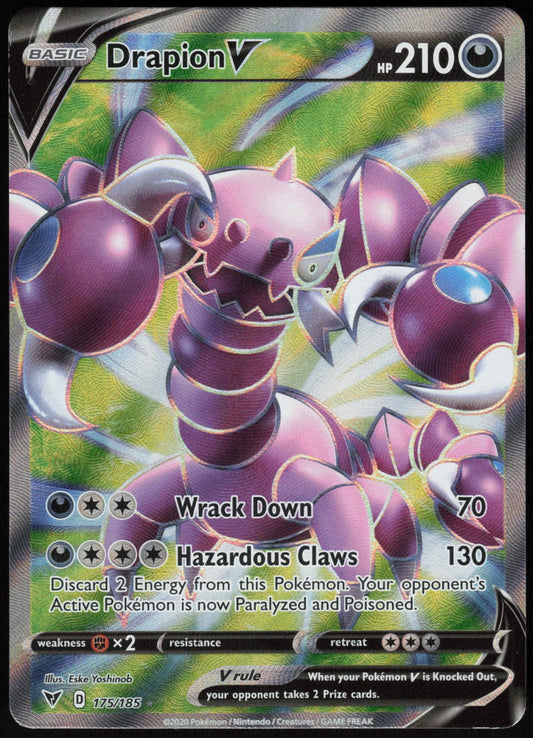 DRAPION V 175/185 VIVID VOLTAGE POKEMON ULTRA RARE HOLO LP