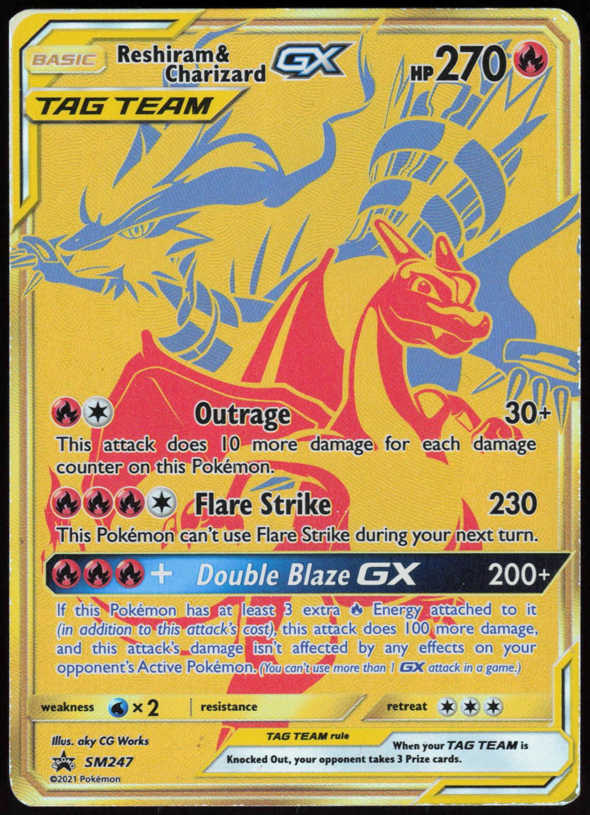 RESHIRAM & CHARIZARD GX - SM247 SUN & MOON PROMO POKEMON PROMO HOLO LP