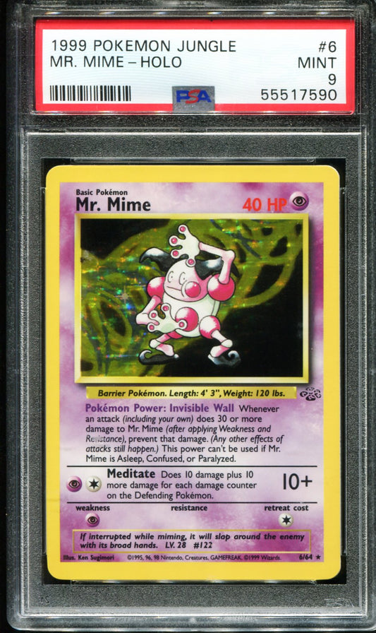MR. MIME HOLO 6/64 PSA 9 JUNGLE POKEMON