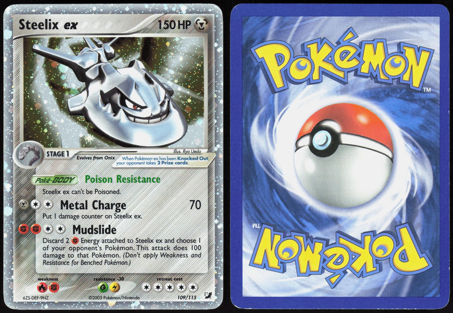 STEELIX EX 109/115 UNSEEN FORCES POKEMON EX RARE HOLO LP