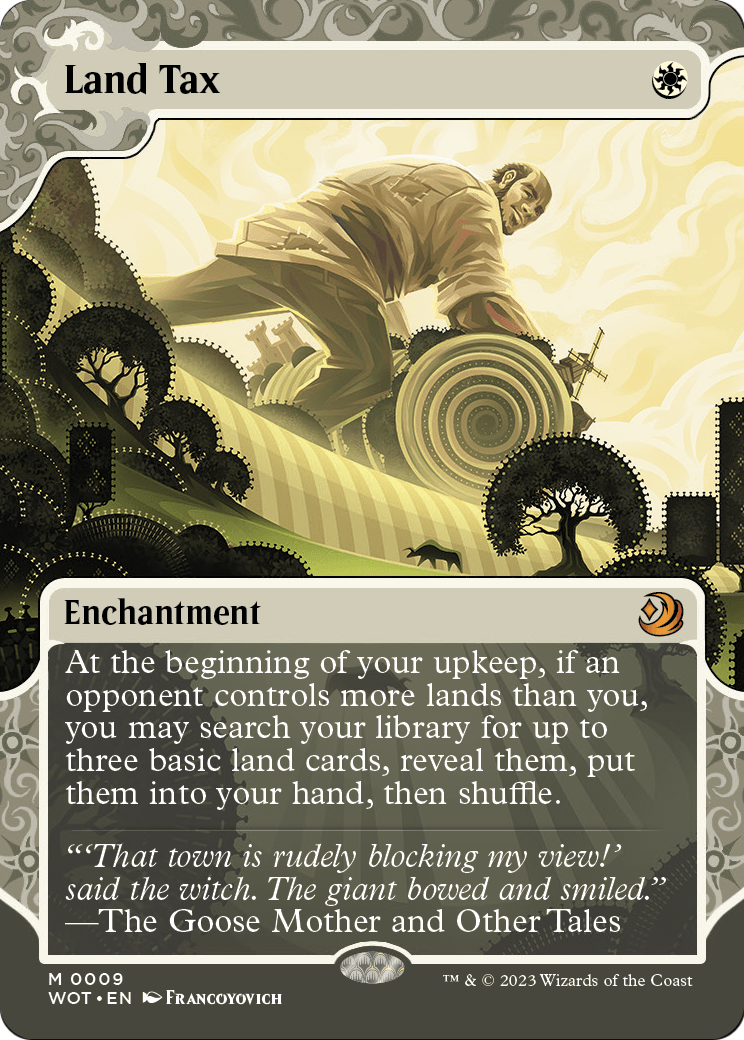 MAGIC: THE GATHERING  - Land Tax (WOT-009) - Wilds of Eldraine: Enchanting Tales: (Showcase) (Borderless) Foil