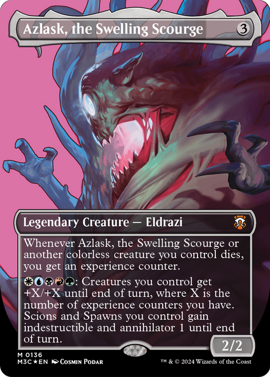 MAGIC: THE GATHERING  - Azlask, the Swelling Scourge (Borderless) (Ripple Foil) (M3C-136) - Modern Horizons 3 Commander Foil