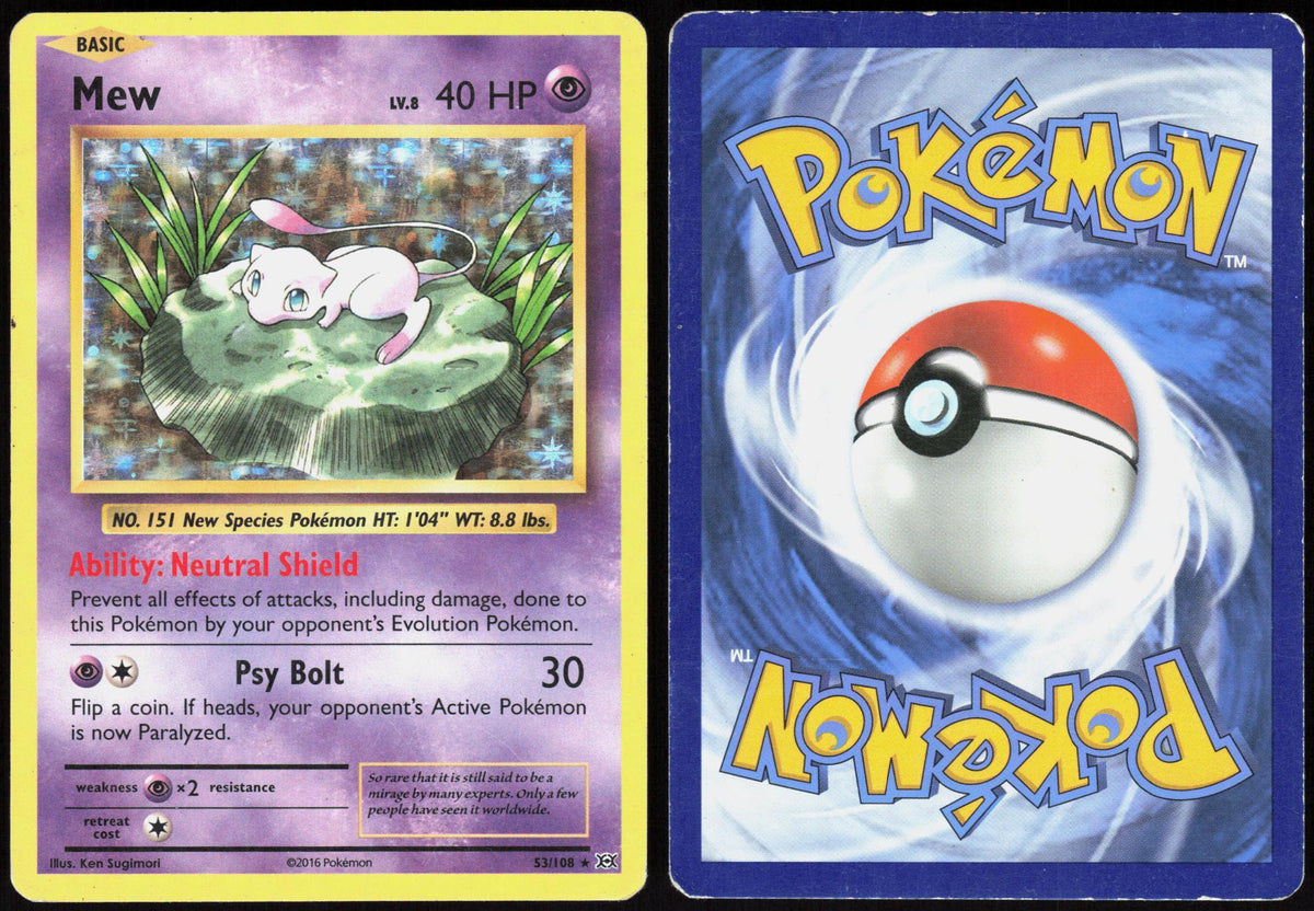 MEW 53/108 EVOLUTIONS POKEMON RARE HOLO MP