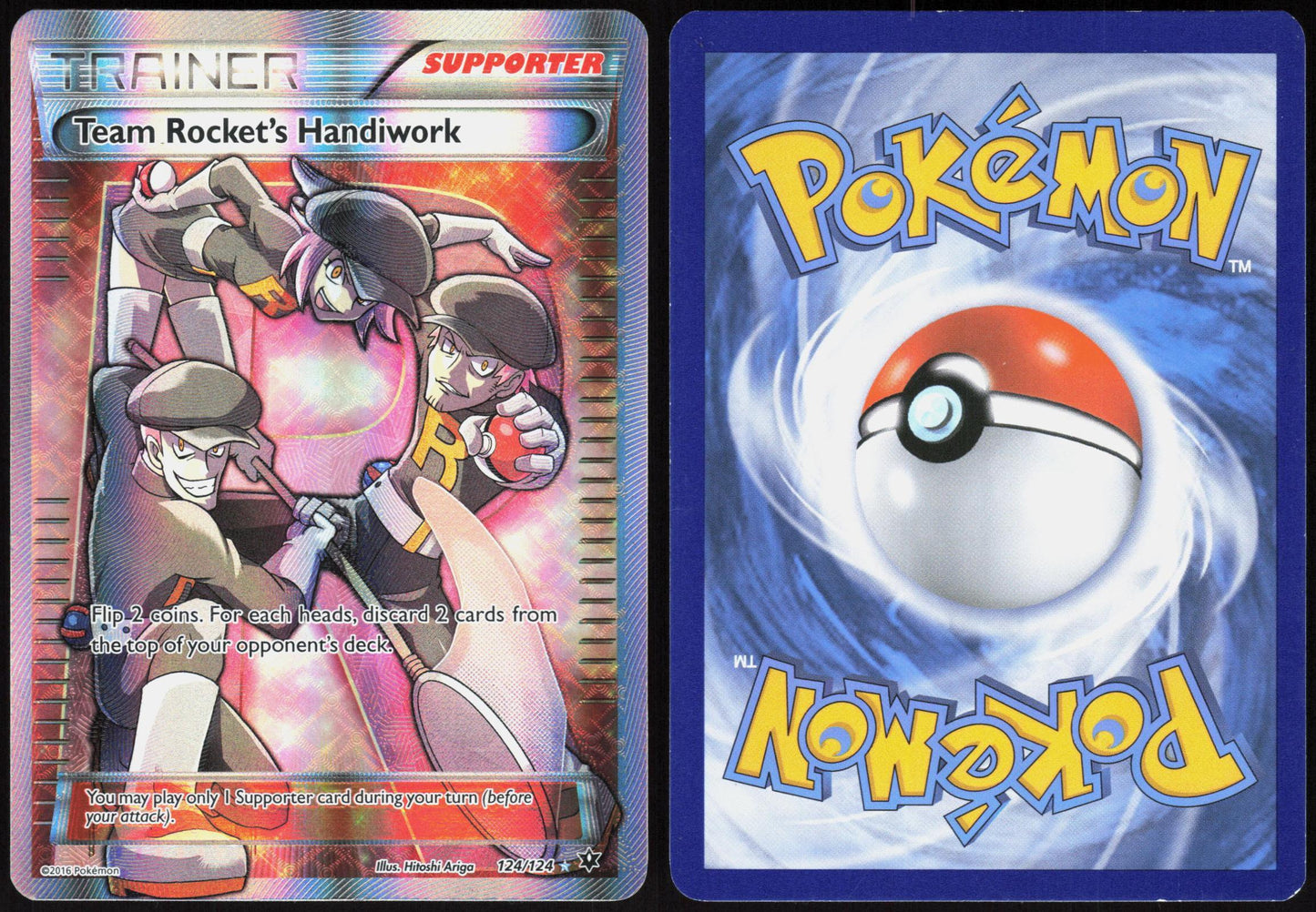 TEAM ROCKET'S HANDIWORK 124/124 FATES COLLIDE POKEMON ULTRA RARE LP