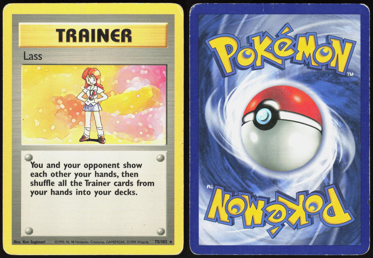 LASS 75/102 BASE SET UNLIMITED POKEMON RARE HP