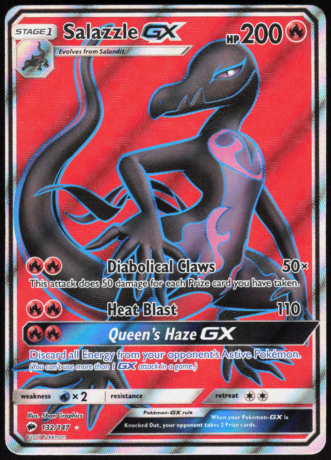 SALAZZLE GX 132/147 BURNING SHADOWS POKEMON ULTRA RARE HOLO LP