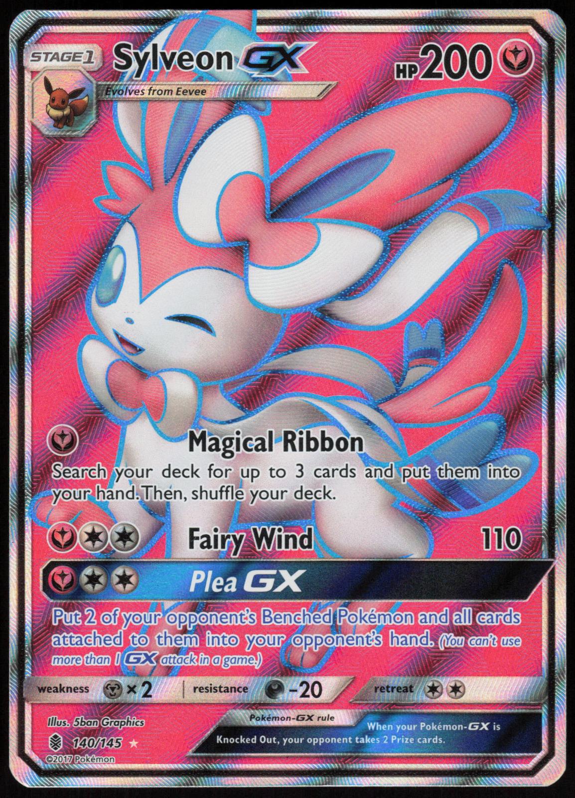 SYLVEON GX (FULL ART) 140/145 GUARDIANS RISING POKEMON ULTRA RARE HOLO LP