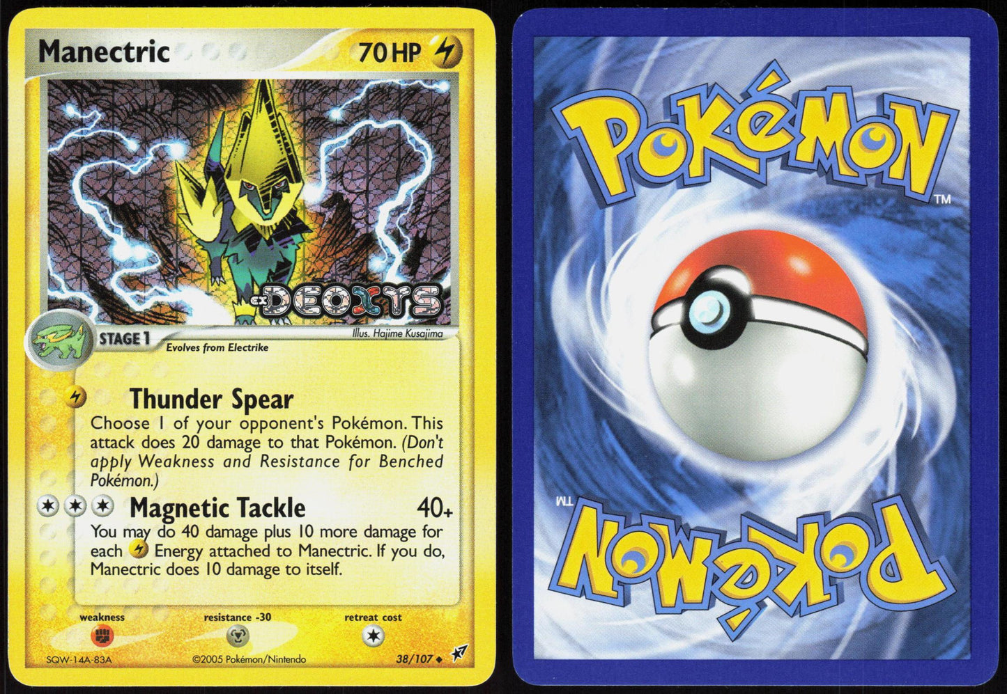 MANECTRIC 38/107 DEOXYS POKEMON UNCOMMON REVERSE HOLO LP