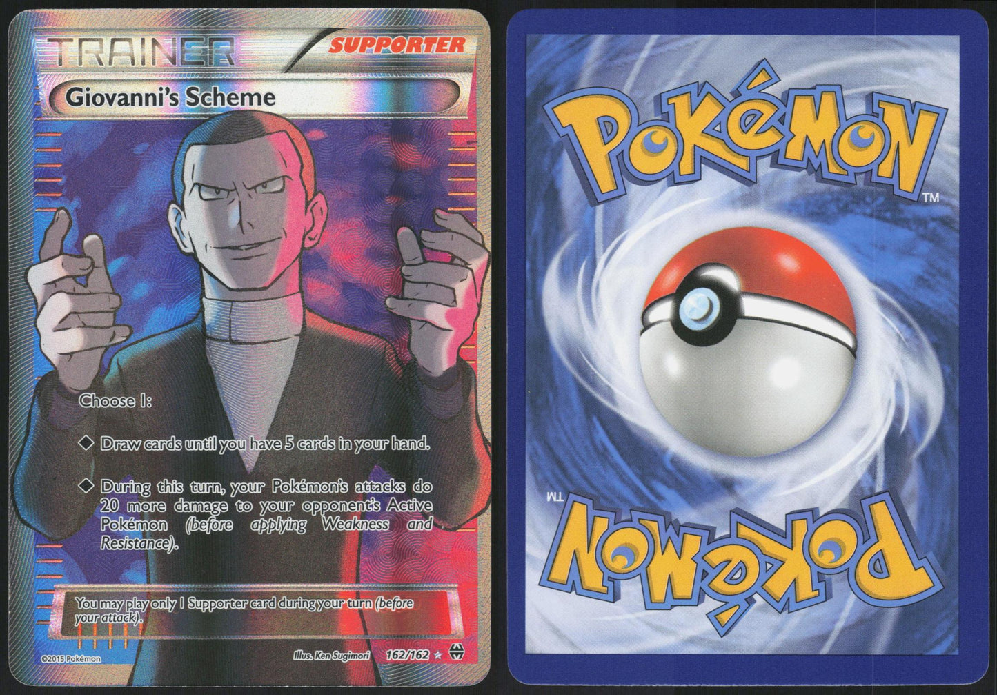 GIOVANNI'S SCHEME 162/162 BREAKTHROUGH POKEMON ULTRA RARE HOLO LP