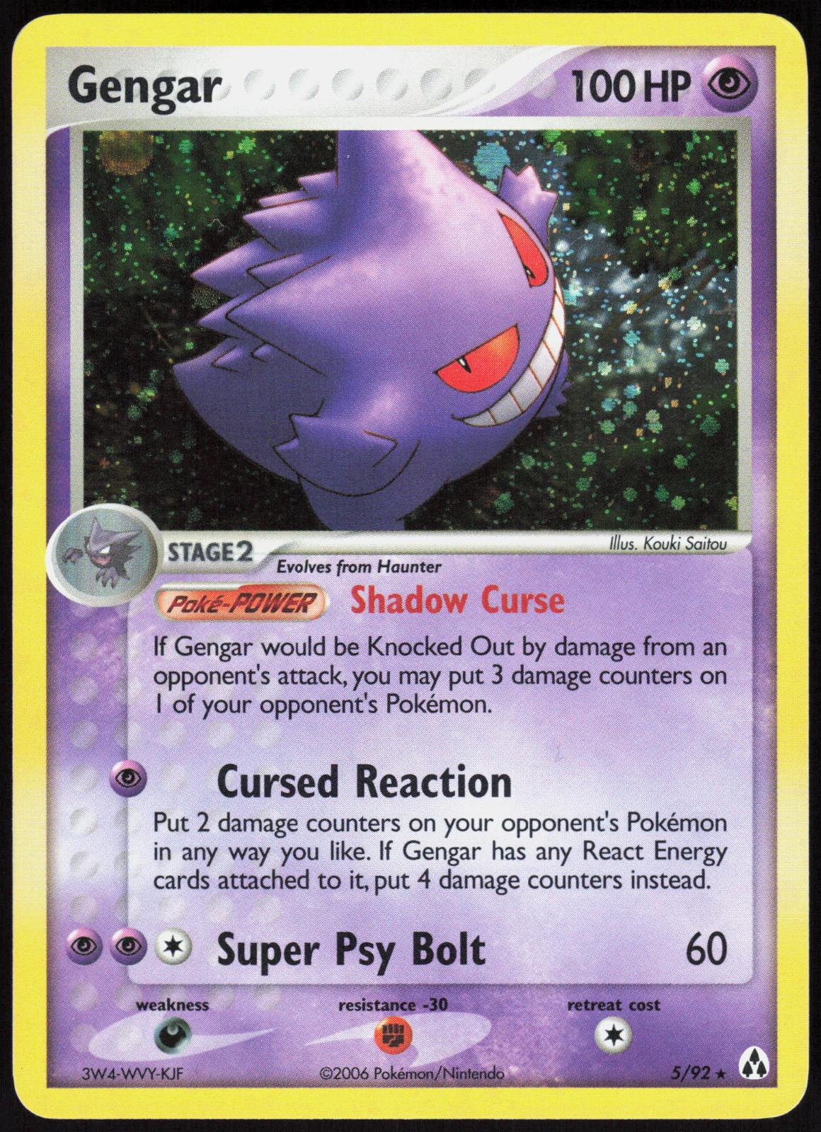 GENGAR 5/92 LEGEND MAKER POKEMON RARE HOLO LP