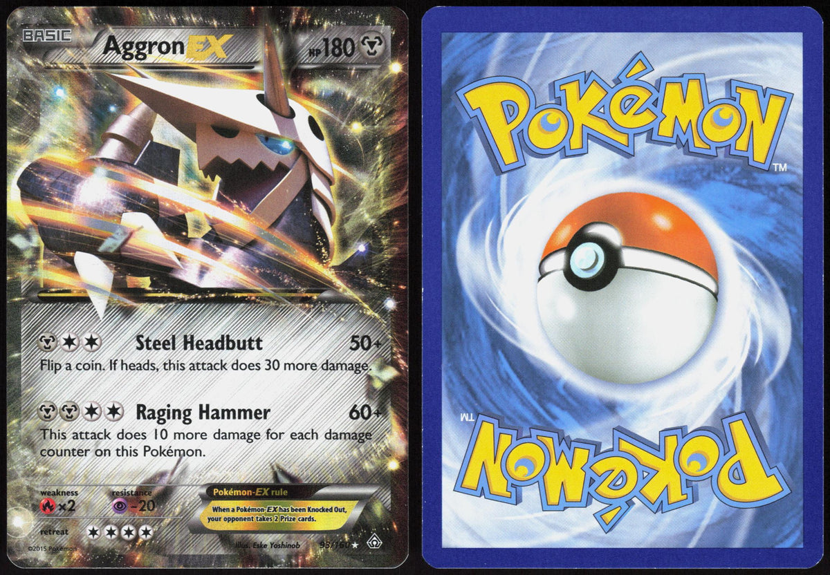 AGGRON EX 93/160 PRIMAL CLASH POKEMON ULTRA RARE HOLO NM