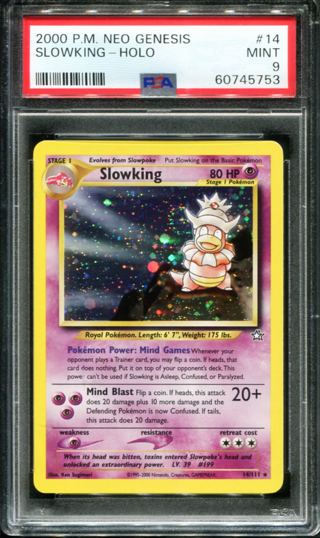 SLOWKING HOLO 14/111 PSA 9 NEO GENESIS POKEMON