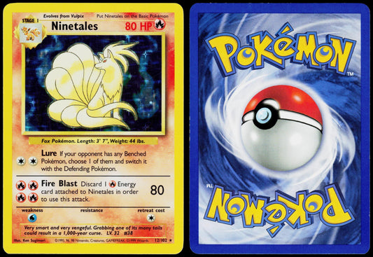 POKEMON NINETALES 12/102 BASE SET UNLIMITED HOLO RARE